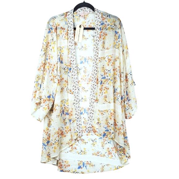 Band of Gypsies Pastel Coquette Kimono Open Duster Cover Up NWT Oversized XS/S - Picture 4 of 7